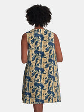 Load image into Gallery viewer, &quot;Abstract Blue Gold&quot; A-Line Dress